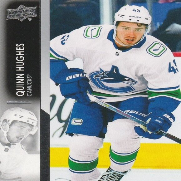 Quinn Hughes - 2021/2022 Upper Deck Series 2 Hockey Card - Picture 1 of 2